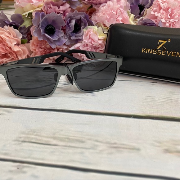 KINGSEVEN Silver Mirrored Aluminum Polarized Sunglasses - Picture 6 of 15